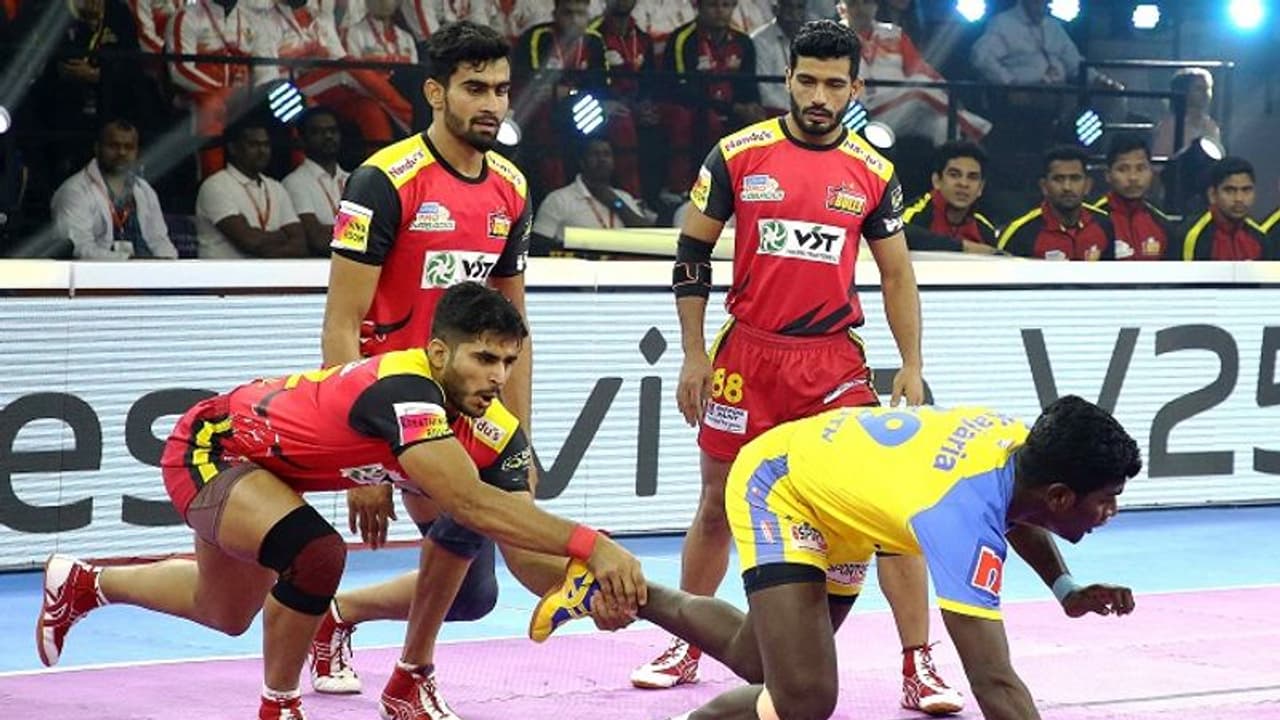 Pro kabaddi League ಬುಲ್ಸ್ ಡಿಚ್ಚಿಗೆ ತಮಿಳು ತಲೈವಾಸ್‌ ಪಲ್ಟಿ, ಅಂಕಪಟ್ಟಿಯಲ್ಲಿ 3ನೇ ಸ್ಥಾನಕ್ಕೇರಿದ ಬೆಂಗಳೂರು!