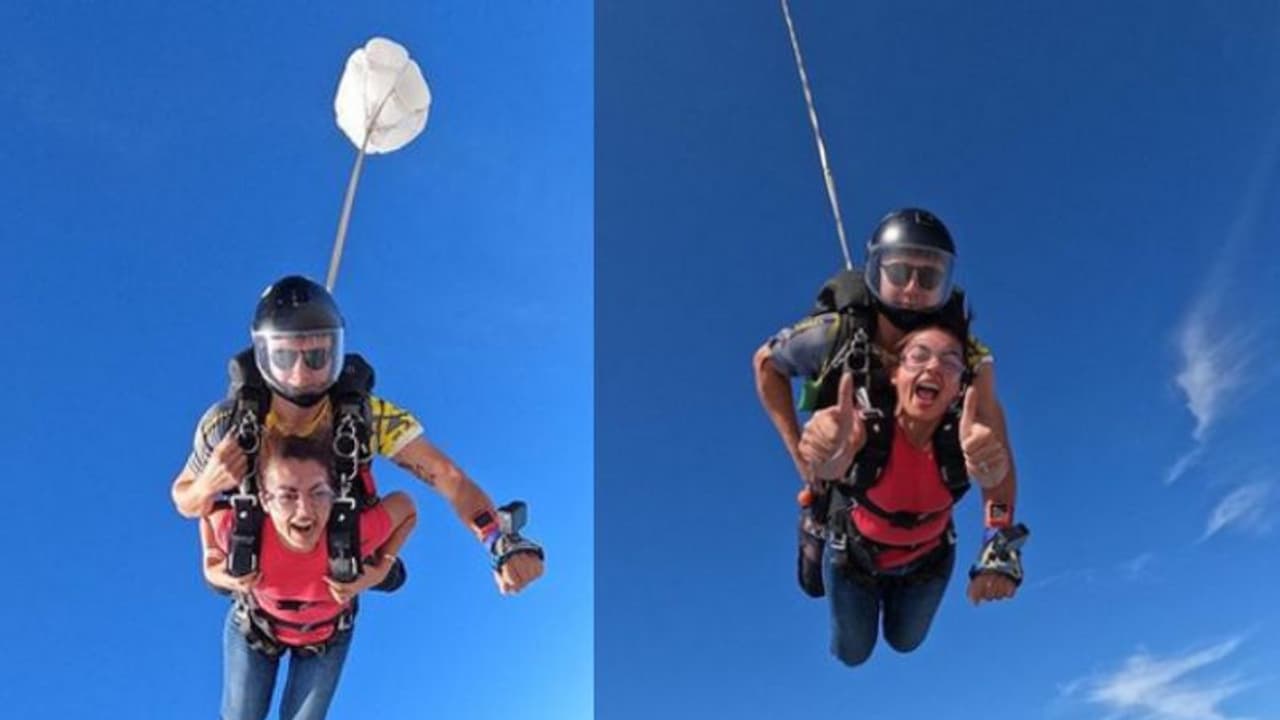 ദുബായ്‍യില്‍ സ്‍കൈ ഡൈവിംഗ് നടത്തി നസ്രിയ, ചിത്രങ്ങള്‍