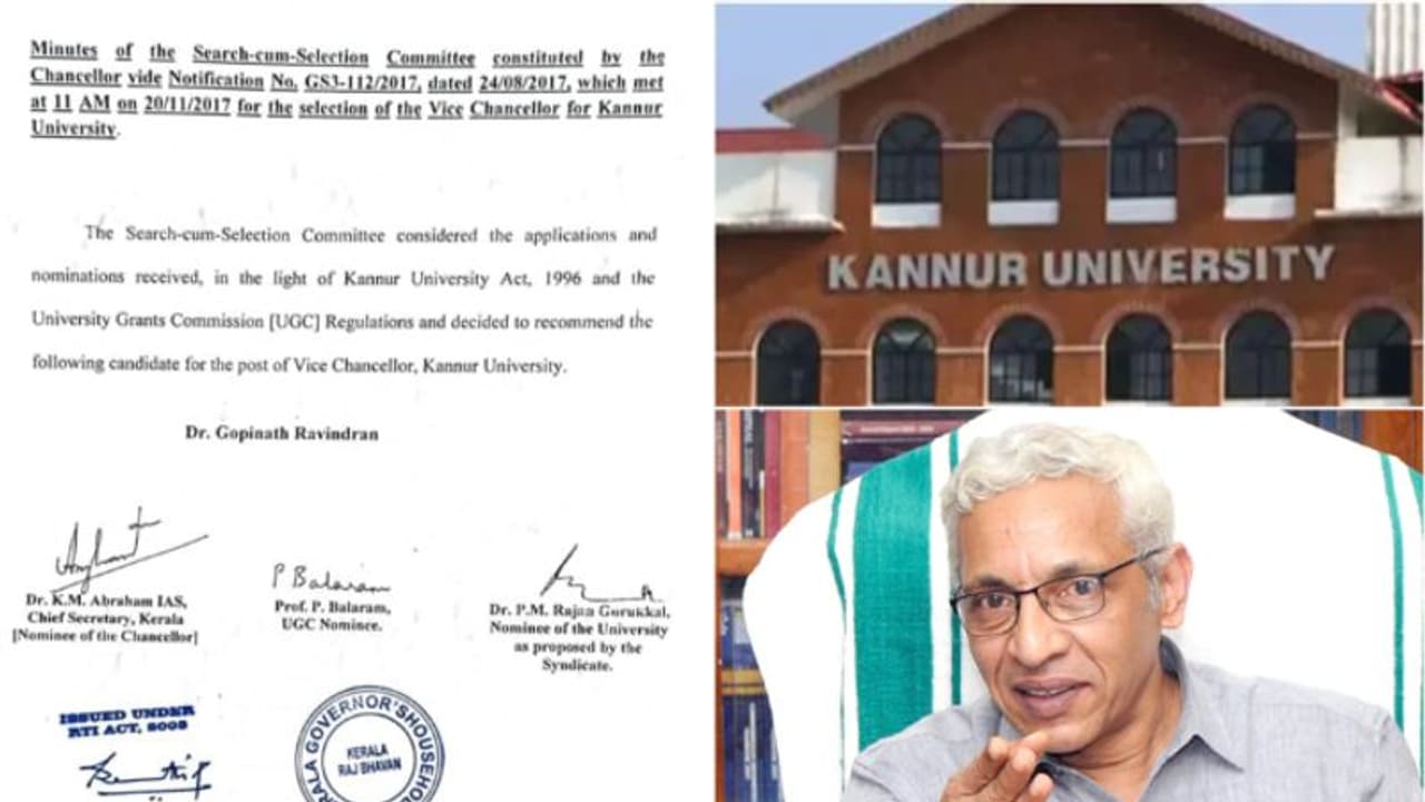 കണ്ണൂര്‍ വിസി ഗോപിനാഥ് രവീന്ദ്രന്‍റെ ആദ്യ നിയമനവും ചട്ടം പാലിക്കാതെ,ഒറ്റ പേര് അടിസ്ഥാനമാക്കിയെന്ന് രേഖകള്‍