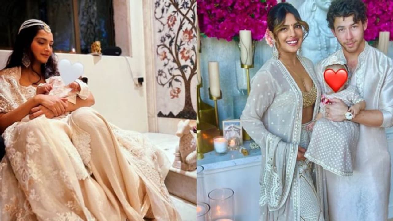 പ്രിയങ്കയുടെ മാള്‍ട്ടിയുടെയും സോനത്തിന്‍റെ വായുവിന്‍റെയും ആദ്യ ദീപാവലി; ചിത്രങ്ങള്‍ വൈറല്‍