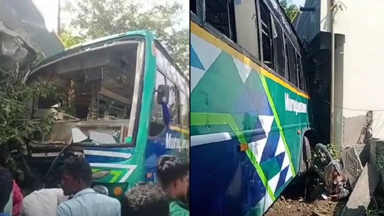 கட்டுப்பாட்டை இழந்த தனியார் பேருந்து... ஓட்டுனருக்கு வலிப்பு ஏற்பட்டதால் நேர்ந்த சோகம்!!