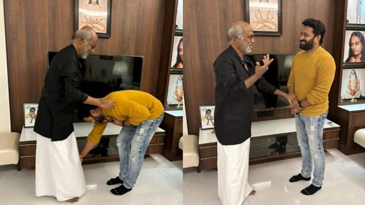 നന്ദി അറിയിച്ച് റിഷഭ് ഷെട്ടി; രജനീകാന്തിനെ കാണാന്‍ നേരിട്ടെത്തി