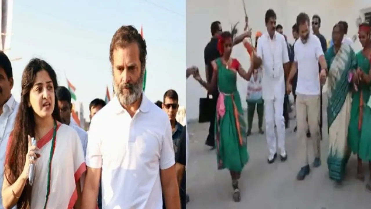 తెలంగాణలో నాలుగో రోజు రాహుల్ పాదయాత్ర.. యాత్రలో పాల్గొన్న సినీ నటి పూనమ్ కౌర్.. 