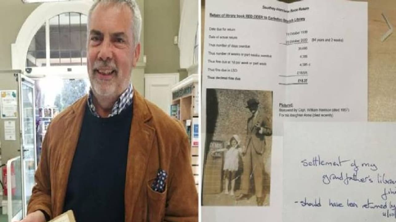 84 വർഷങ്ങൾക്ക് മുമ്പ് മുത്തച്ഛൻ ഒരു പുസ്തകമെടുത്തു, ലൈബ്രറിയെ തിരികെ ഏൽപ്പിച്ച് കൊച്ചുമകൻ 84 വർഷങ്ങൾക്ക് മുമ്പ് മുത്തച്ഛൻ ഒരു പുസ്തകമെടുത്തു, ലൈബ്രറിയെ തിരികെ ഏൽപ്പിച്ച് കൊച്ചുമകൻ