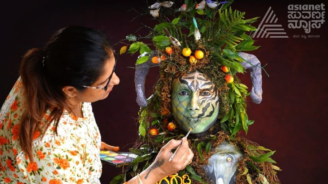 ಮುಖದಲ್ಲಿ ಅರಳಿದ 'ಗಂಧದ ಗುಡಿ': ಮಂಗಳೂರಿನ ಮೇಕಪ್ ಆರ್ಟಿಸ್ಟ್ ಕೈಚಳಕ!