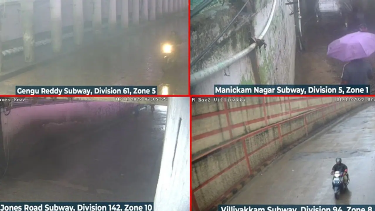 சுரங்கபாதைகளில் மழை நீர் தேங்கவில்லை.. சிசிடிவி மூலம் கண்காணிக்கும் சென்னை மாநகராட்சி.! சுரங்கபாதைகளில் மழை நீர் தேங்கவில்லை.. சிசிடிவி மூலம் கண்காணிக்கும் சென்னை மாநகராட்சி.!