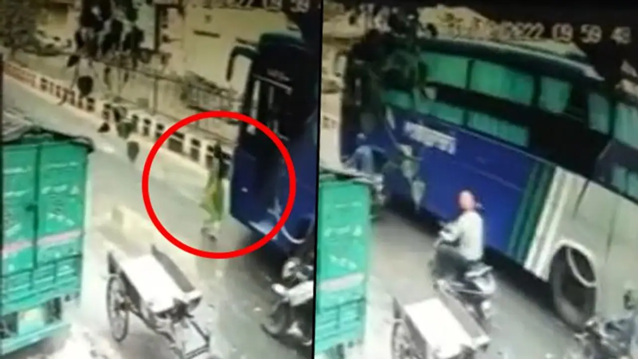 Watch: Bus knocks down woman while trying to cross road in Delhi; horrific video goes viral Watch: Bus knocks down woman while trying to cross road in Delhi; horrific video goes viral
