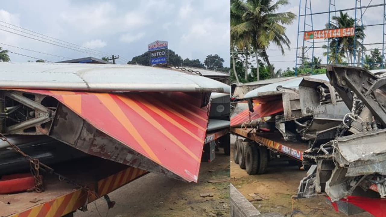 'വിമാനം റോഡിലിറങ്ങി'; ട്രെയിലറില്‍ കൊണ്ടുപോയ വിമാനത്തിന്‍റെ ചിറക് ബസിലിടിച്ചു കയറി, 5 പേര്‍ക്ക് പരിക്ക്