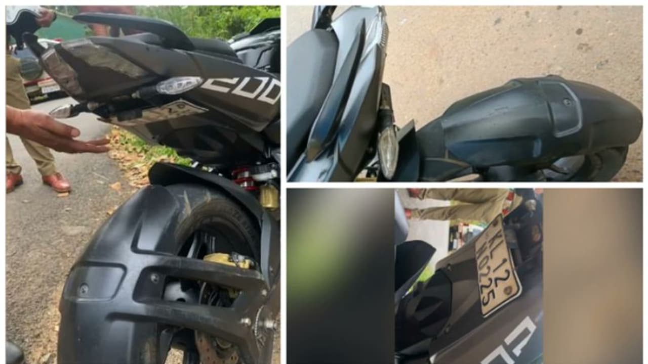 കാന്തമുപയോഗിച്ച് നമ്പർ പ്ലേറ്റ് മടക്കി; നിയമലംഘനം നടത്തിയ ബൈക്ക് പിടിച്ചെടുത്ത് പൊലീസ് കാന്തമുപയോഗിച്ച് നമ്പർ പ്ലേറ്റ് മടക്കി; നിയമലംഘനം നടത്തിയ ബൈക്ക് പിടിച്ചെടുത്ത് പൊലീസ്