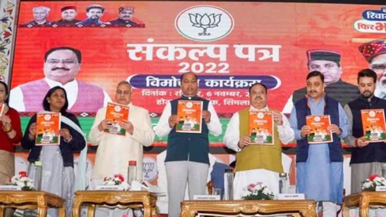 హిమాచల్ అసెంబ్లీ ఎన్నికలు : మ‌హిళ‌లు, యువ‌త‌, రైతులు టార్గెట్ గా బీజేపీ మేనిఫెస్టో.. వివరాలు ఇవిగో 