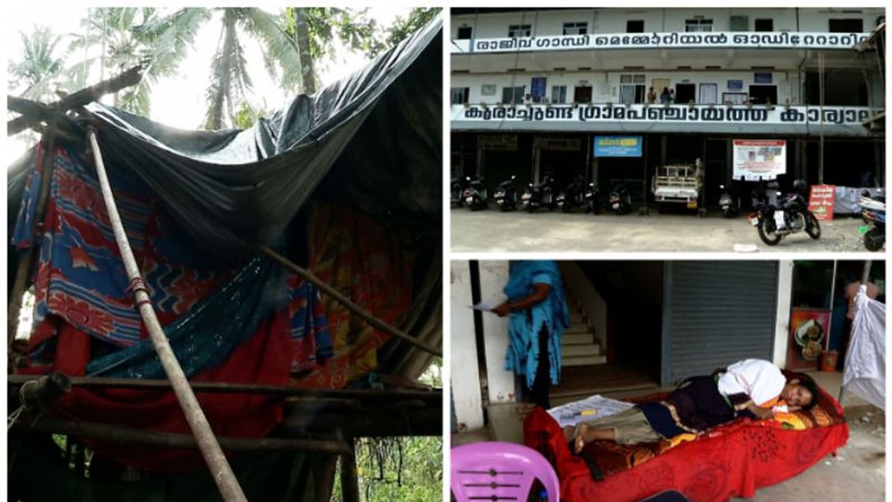 ലൈഫ് പദ്ധതിയില്‍ വീടില്ല: കൂരാച്ചുണ്ട് പഞ്ചായത്ത് ഓഫീസിന് മുന്നിൽ കുടികിടപ്പ് സമരം തുടങ്ങി ആദിവാസി യുവതി