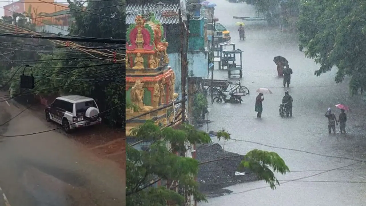 சென்னையில் மீண்டும் ரவுண்ட் கட்டி மிரட்டும் கனமழை.. விடாமல் பெய்வதால் வாகன ஓட்டிகள் அவதி.!