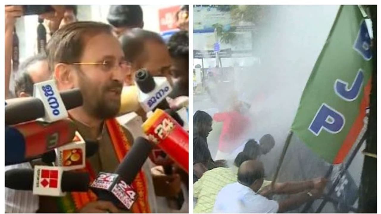 കത്ത് വിവാദം: ബിജെപി മാര്ച്ചില് സംഘര്ഷം, പ്രവര്ത്തകര്ക്ക് പിന്തുണ, സമരസ്ഥലത്ത് പ്രകാശ് ജാവദേക്കർ കത്ത് വിവാദം: ബിജെപി മാര്ച്ചില് സംഘര്ഷം, പ്രവര്ത്തകര്ക്ക് പിന്തുണ, സമരസ്ഥലത്ത് പ്രകാശ് ജാവദേക്കർ