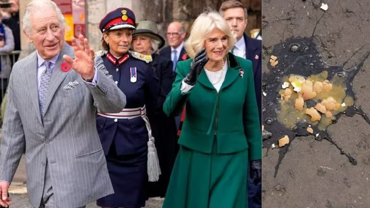 ಬ್ರಿಟನ್ ರಾಜ ದಂಪತಿ ಮೇಲೆ ಮೊಟ್ಟೆ ಎಸೆದ ವಿದ್ಯಾರ್ಥಿ: ವಿಡಿಯೋ ವೈರಲ್