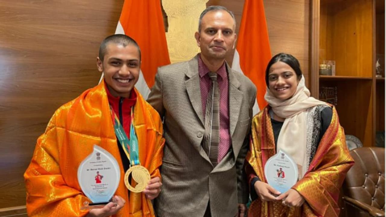 സൗദി ദേശീയ ഗെയിംസിലെ ഇന്ത്യൻ സ്വർണമെഡൽ ജേതാക്കളെ ഇന്ത്യൻ എംബസി ആദരിച്ചു