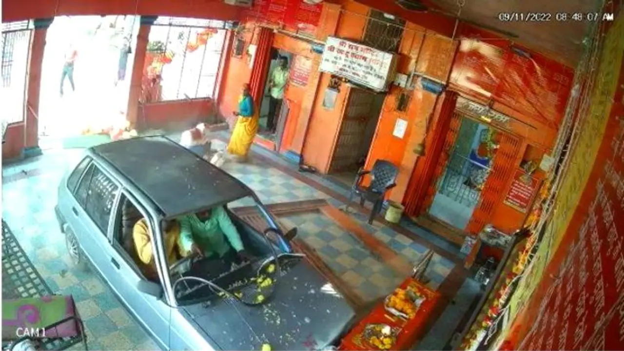 दावा है ऐसा CCTV फुटेज अभी तक नहीं देखा होगा आपनेः मंदिर में भगवान खाटू श्याम के पास तक पहुंच गई अनकंट्रोल कार