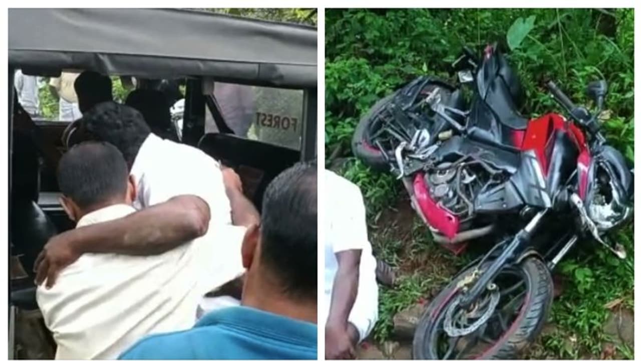 മാങ്കുളത്ത് ദമ്പതികള് സഞ്ചരിച്ച ബൈക്ക് കാട്ടാന കുത്തിമറിച്ചു, രക്ഷപ്പെട്ടത് തലനാരിഴയ്ക്ക് മാങ്കുളത്ത് ദമ്പതികള് സഞ്ചരിച്ച ബൈക്ക് കാട്ടാന കുത്തിമറിച്ചു, രക്ഷപ്പെട്ടത് തലനാരിഴയ്ക്ക്