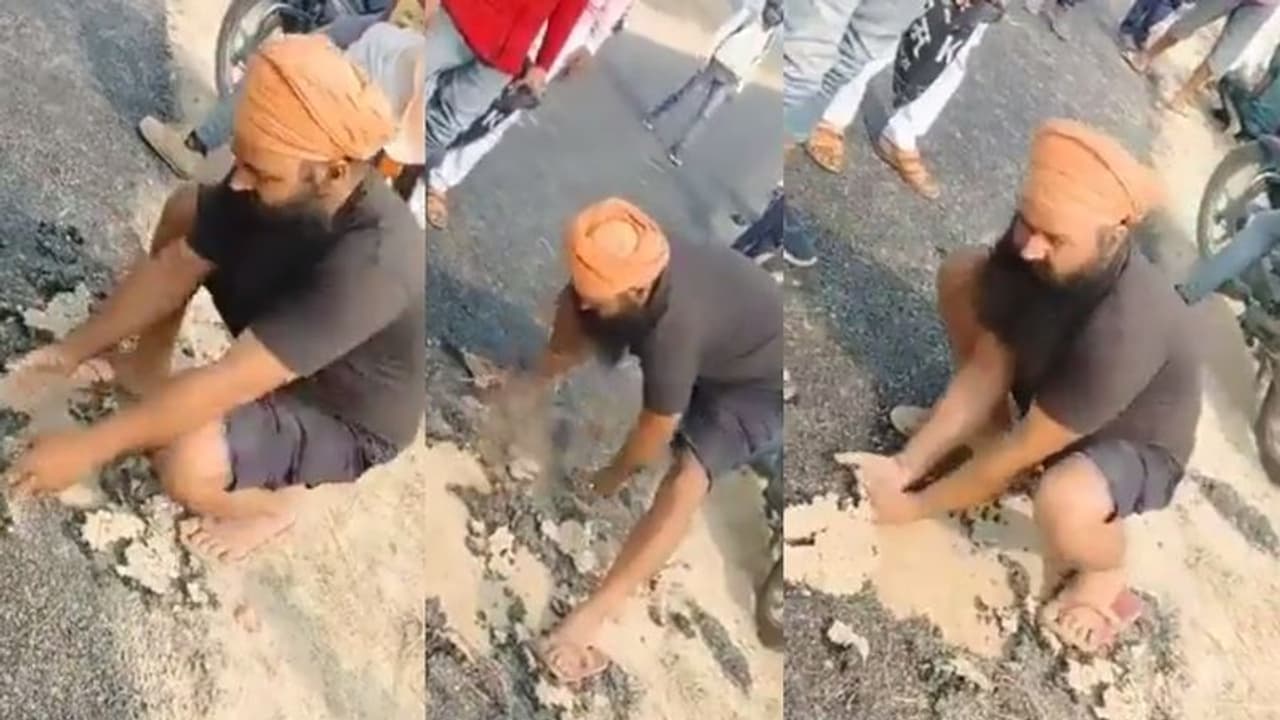 ಮೇಲೆ ಥಳುಕು ಒಳಗೆ ಹುಳುಕು... ಫಳ ಫಳ ಹೊಳೆಯುತ್ತಿದ್ದ ರಸ್ತೆ ಬಣ್ಣ ಬಯಲು ಮಾಡಿದ ವ್ಯಕ್ತಿ