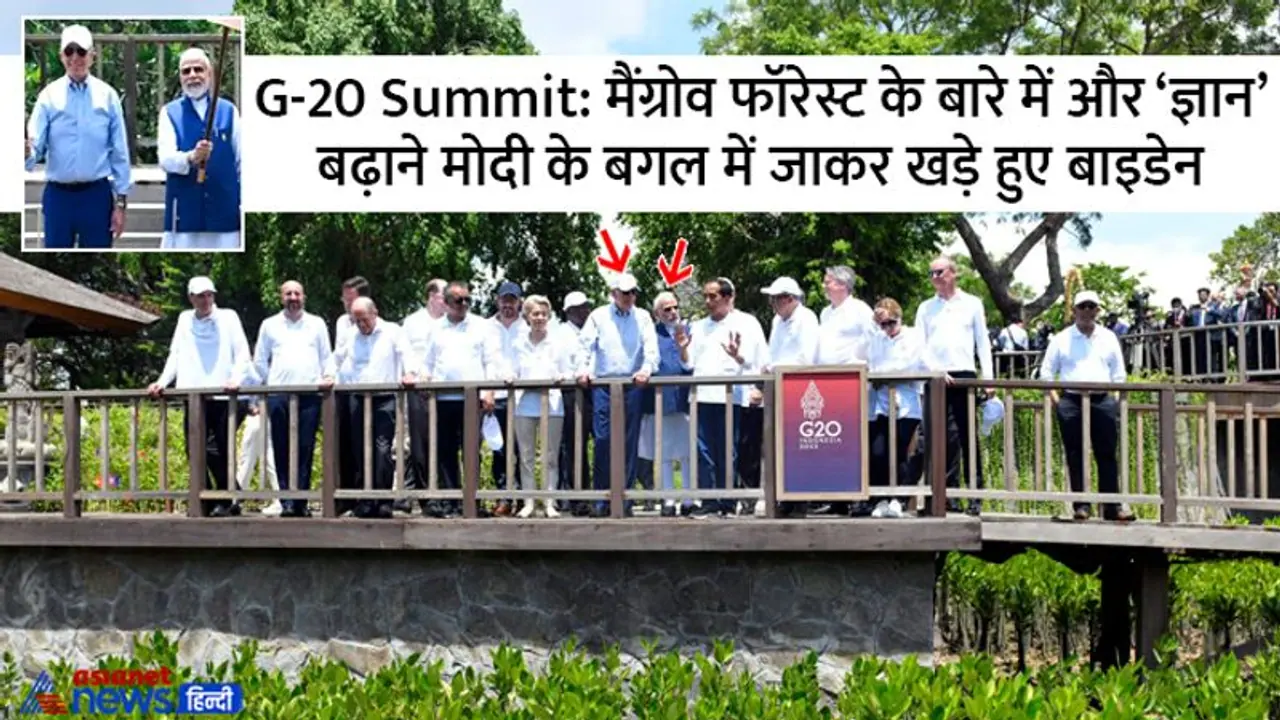  G 20 Summit: मैंग्रोव फॉरेस्ट के बारे में और 'नॉलेज' बढ़ाने जब मोदी के बगल में जाकर खड़े हो गए बाइडेन