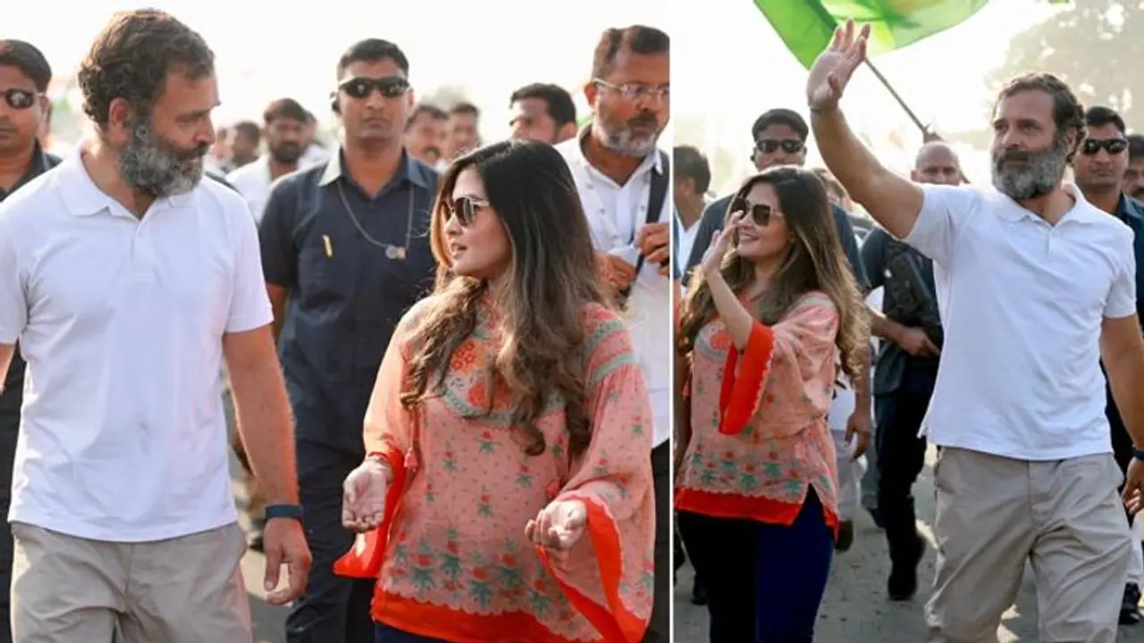 ராகுல் காந்தியின் ‘பாரத் ஜோடோ’ யாத்திரையில் நடிகை ரியா சென் பங்கேற்பு