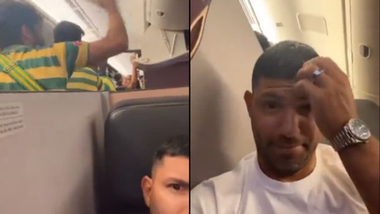 ഞാന് പെട്ടു ഗയ്സ്; വിമാനത്തില് ബ്രസീല് ആരാധകര്ക്കിടയില് കുടുങ്ങിയ വീഡിയോയുമായി അഗ്യൂറോ ഞാന് പെട്ടു ഗയ്സ്; വിമാനത്തില് ബ്രസീല് ആരാധകര്ക്കിടയില് കുടുങ്ങിയ വീഡിയോയുമായി അഗ്യൂറോ