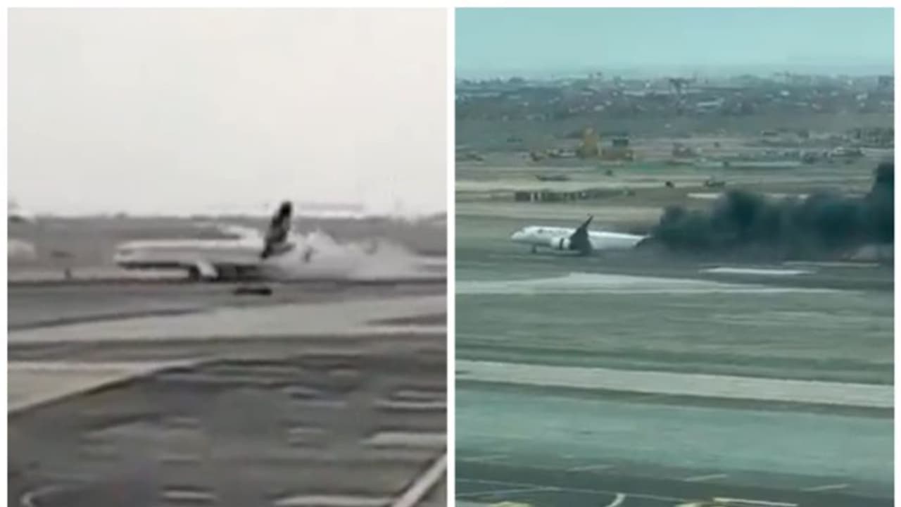 ఎయిర్పోర్టులో రన్ వే పై ఫైర్ ట్రక్ను ఢీకొన్న విమానం.. పొగ, నిప్పు అలాగే దూసుకెళ్లిన ఫ్లైట్ (వీడియో) ఎయిర్పోర్టులో రన్ వే పై ఫైర్ ట్రక్ను ఢీకొన్న విమానం.. పొగ, నిప్పు అలాగే దూసుకెళ్లిన ఫ్లైట్ (వీడియో)