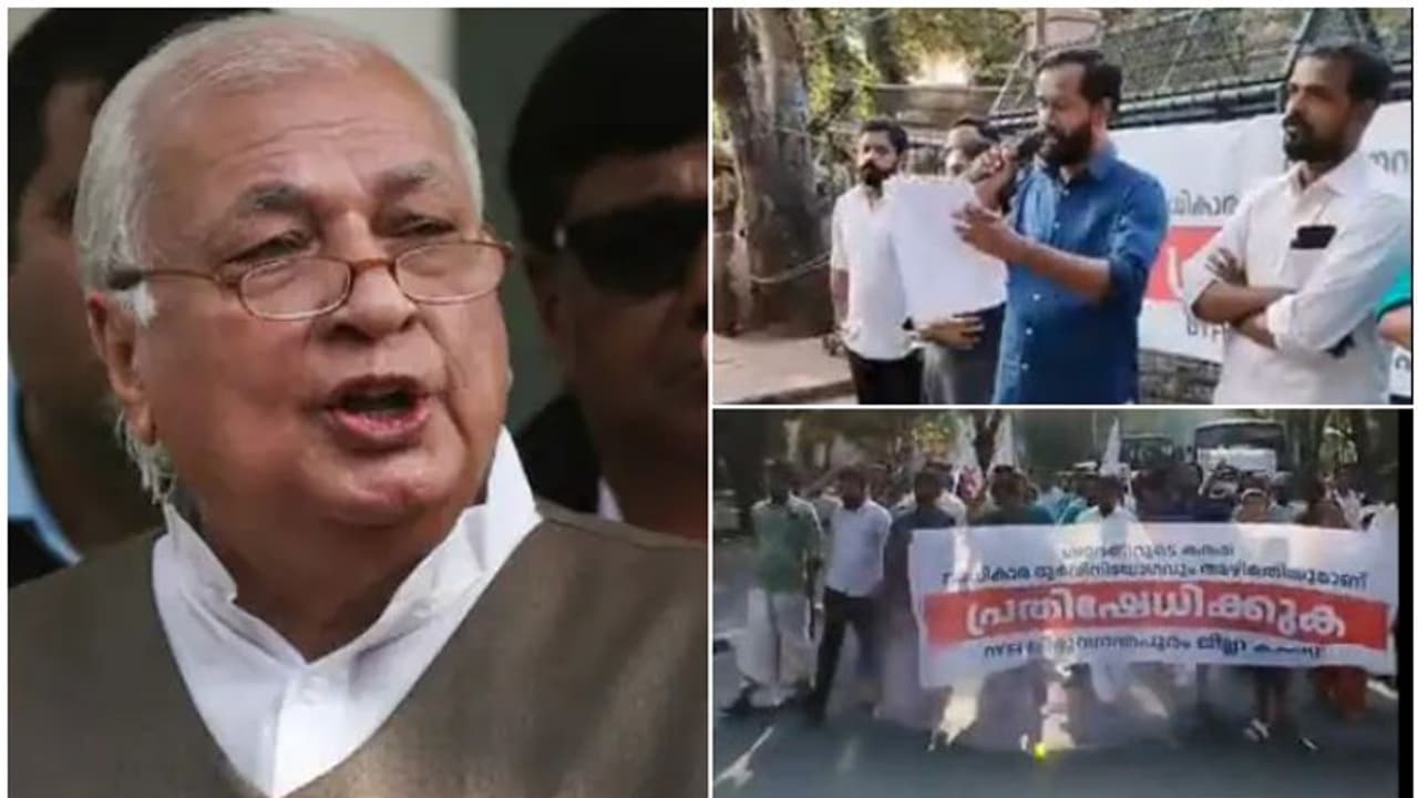 'പോക്കറ്റടിക്കാരൻ പോക്കറ്റടിച്ച ശേഷം വഴിനീളെ കള്ളൻ വരുന്നു എന്ന് പറയും പോലെ'; ഗവർണർക്കെതിരെ ഡിവൈഎഫ്ഐ പ്രതിഷേധം