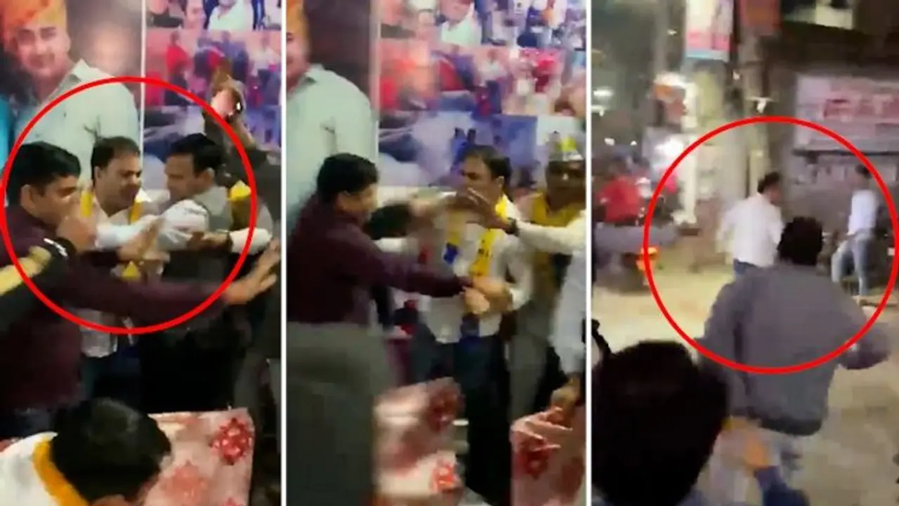 MCD election 2022: AAP MLA 'beaten up' by party workers, BJP shares video MCD election 2022: AAP MLA 'beaten up' by party workers, BJP shares video