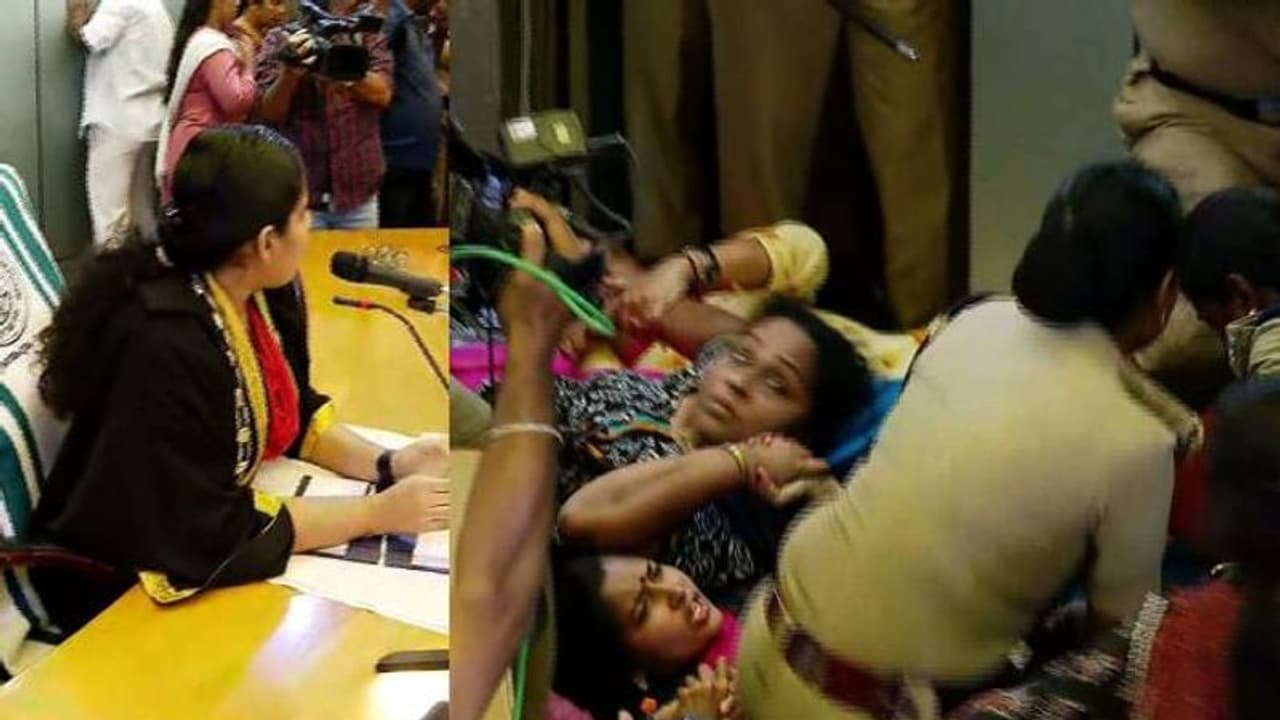 തിരുവനന്തപുരത്ത് ഇന്നും സംഘർഷം; 'മേയർ ഗോബാക്ക്' വിളിയുമായി കൗൺസിലർമാർ, ഡയസിന് മുന്നിൽ കിടന്ന് പ്രതിഷേധം