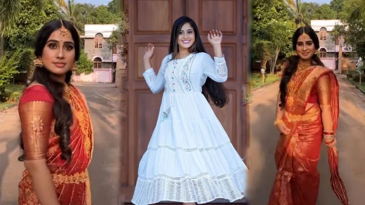 വിവാഹ സാരിയിൽ ട്രെന്റിനൊപ്പം നീങ്ങി ജിസ്മി വിവാഹ സാരിയിൽ ട്രെന്റിനൊപ്പം നീങ്ങി ജിസ്മി