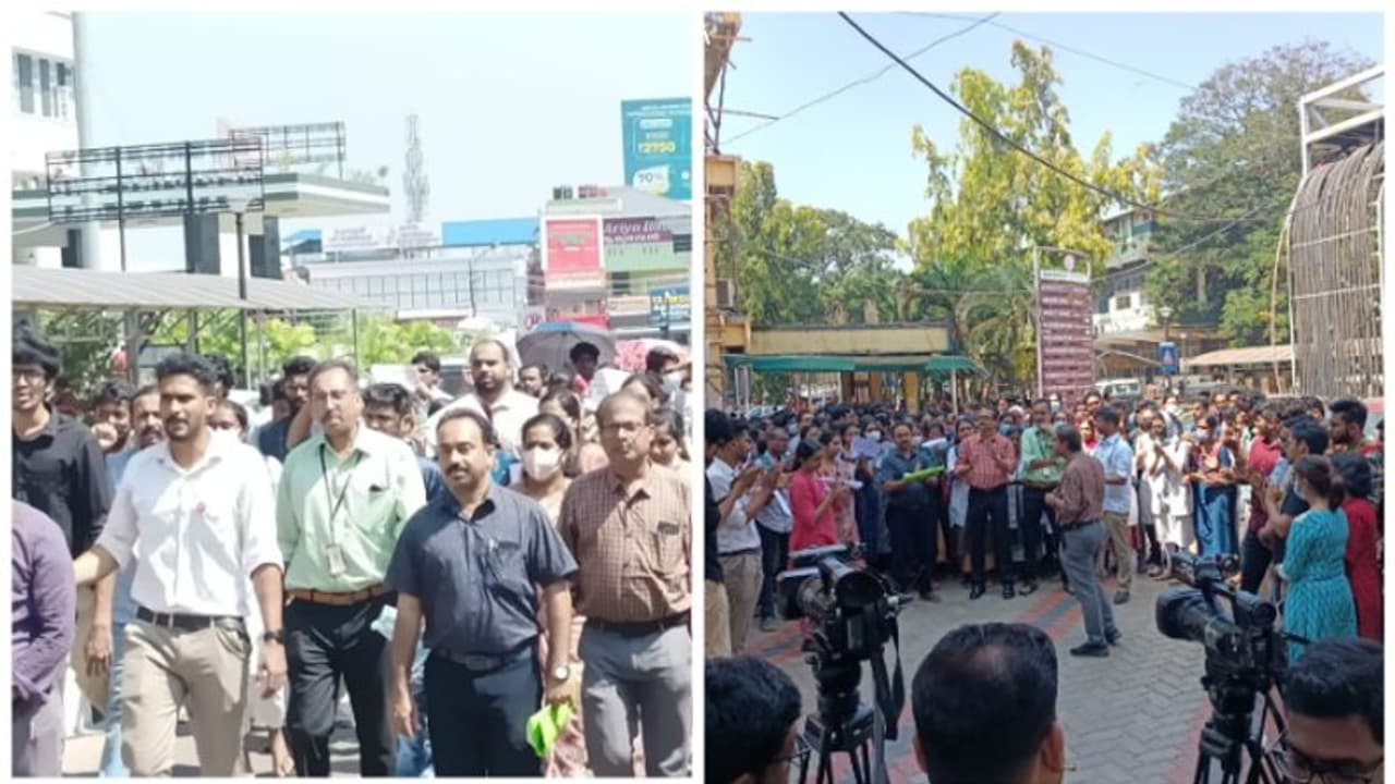 തിരു.മെഡി.കോളജ് ആശുപത്രിയിൽ വനിത ഡോക്ടറെ ചവിട്ടി വീഴ്ത്തി, അറസ്റ്റില്ലെങ്കിൽ അനിശ്ചിതകാല സമരമെന്ന് ഡോക്ടർമാർ തിരു.മെഡി.കോളജ് ആശുപത്രിയിൽ വനിത ഡോക്ടറെ ചവിട്ടി വീഴ്ത്തി, അറസ്റ്റില്ലെങ്കിൽ അനിശ്ചിതകാല സമരമെന്ന് ഡോക്ടർമാർ