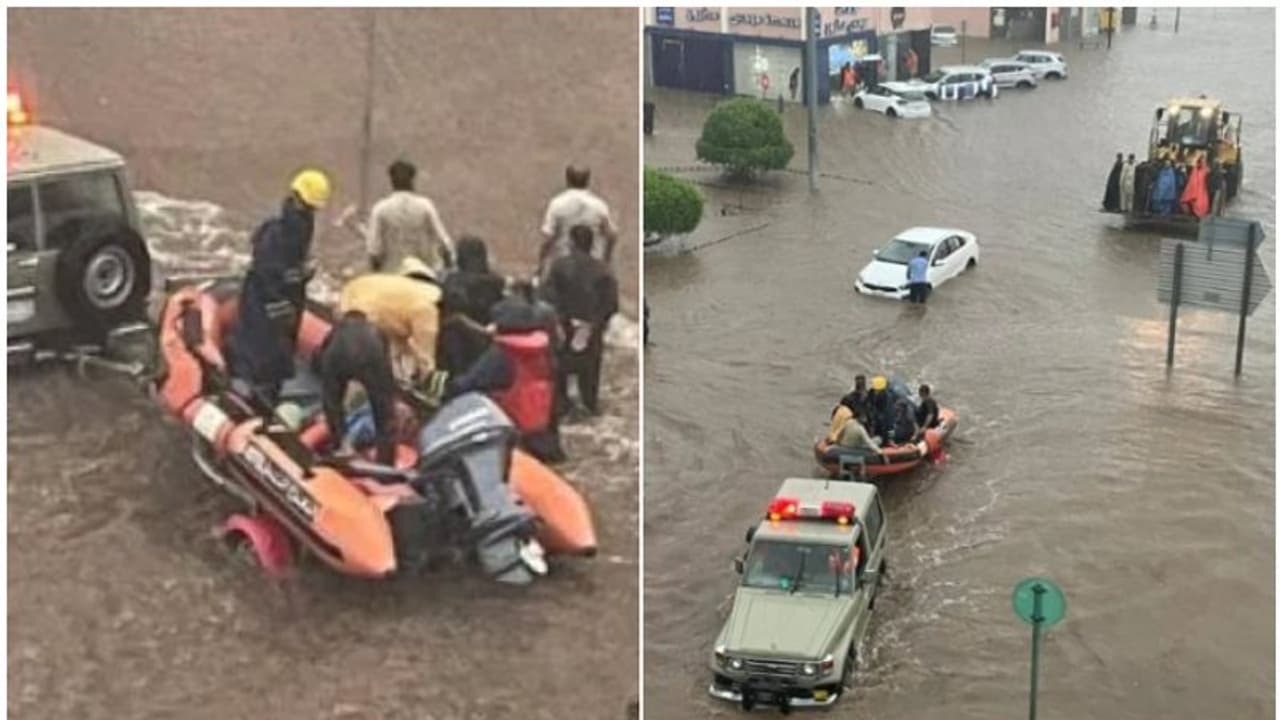 കനത്ത മഴയില്‍ മുങ്ങി ജിദ്ദ; നിരവധിപ്പേര്‍ വെള്ളക്കെട്ടിൽ കുടുങ്ങി, വിമാന സർവിസുകളെയും ബാധിച്ചു