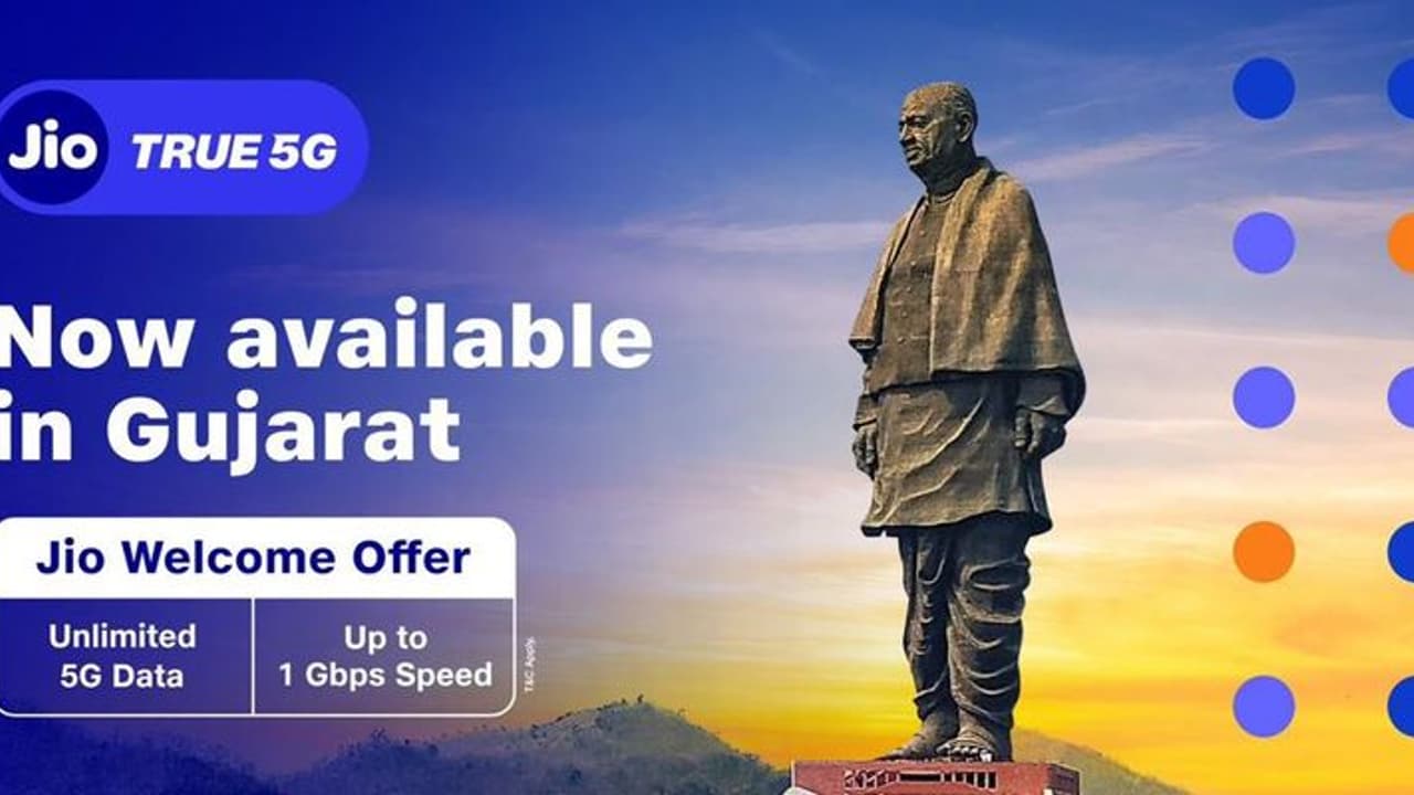 రిలయన్స్ జియో ట్రూ 5జి.. అన్నీ జిల్లాల్లో కవరేజ్ తో మొదటి రాష్ట్రంగా గుజరాత్.. ఖర్చు లేకుండా ఆన్ లిమిటెడ్ డేటా రిలయన్స్ జియో ట్రూ 5జి.. అన్నీ జిల్లాల్లో కవరేజ్ తో మొదటి రాష్ట్రంగా గుజరాత్.. ఖర్చు లేకుండా ఆన్ లిమిటెడ్ డేటా