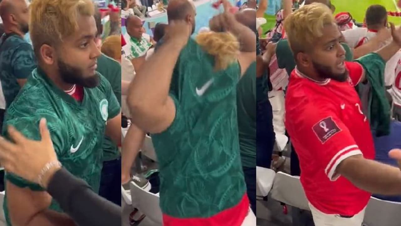 ಸೌದಿ ಜೆರ್ಸಿ ಕಿತ್ತೆಸೆದು ಪೋಲೆಂಡ್ ಪರ ಸಂಭ್ರಮ: ಪುಟ್ಬಾಲ್ ಅಭಿಮಾನಿಯೊಬ್ಬನ ಕಿತಾಪತಿ ವೈರಲ್