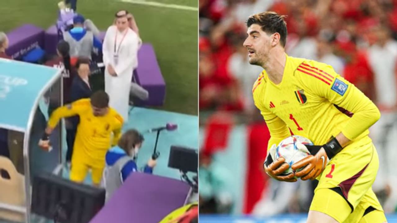 മൊറോക്കോയോട് തോറ്റതിന് ഡഗൗട്ട് എന്ത് പിഴച്ചു; കട്ടക്കലിപ്പില്‍ ബെല്‍ജിയം ഗോളിയുടെ ഇടി വീഡിയോ 