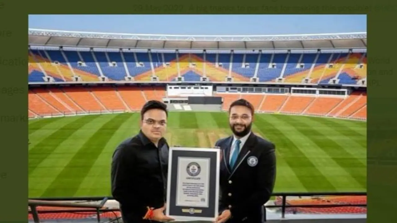 गिनीज बुक रिकॉर्ड्स में क्यों दर्ज हुआ BCCI का नाम? नरेंद्र मोदी स्टेडियम में IPL के दौरान हुआ अनोखा कारनामा गिनीज बुक रिकॉर्ड्स में क्यों दर्ज हुआ BCCI का नाम? नरेंद्र मोदी स्टेडियम में IPL के दौरान हुआ अनोखा कारनामा