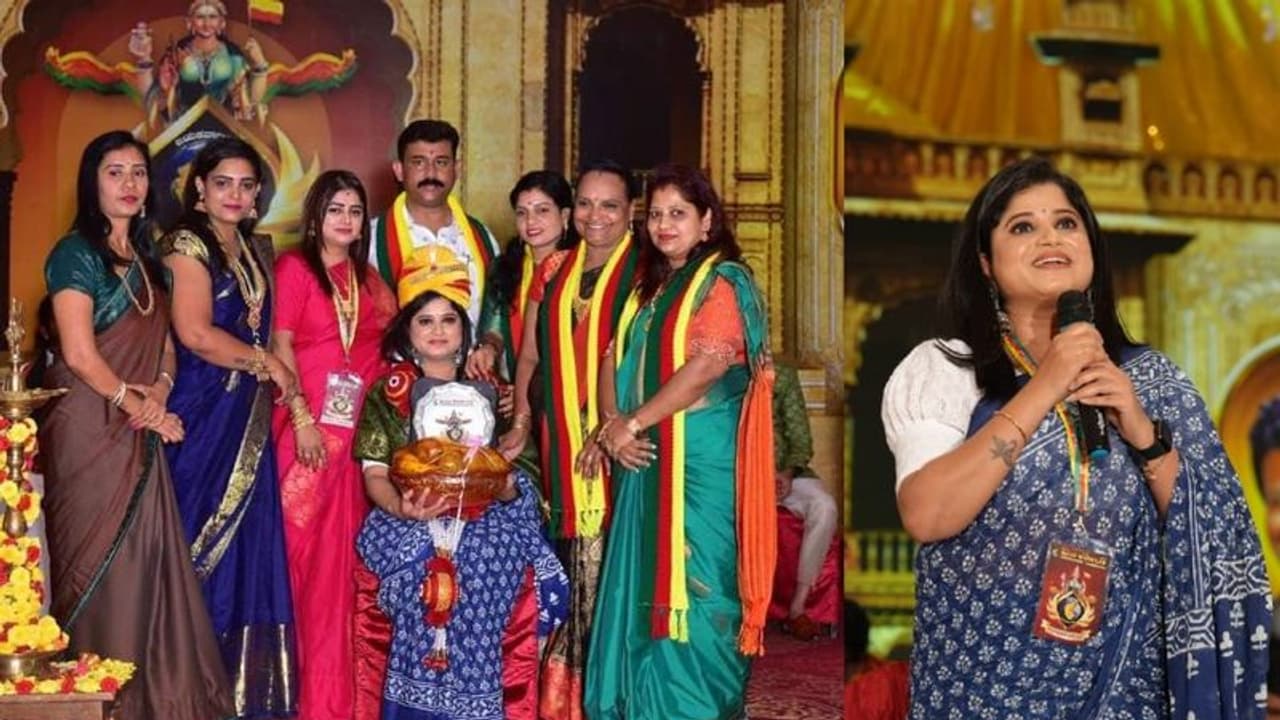 ವಿಶ್ವ ಕನ್ನಡಿಗರ ಸಮ್ಮೇಳನದಲ್ಲಿ ಸುವರ್ಣ ನ್ಯೂಸ್ ನಿರೂಪಕಿ ಶ್ವೇತಾ ಆಚಾರ್ಯಗೆ ಸನ್ಮಾನ