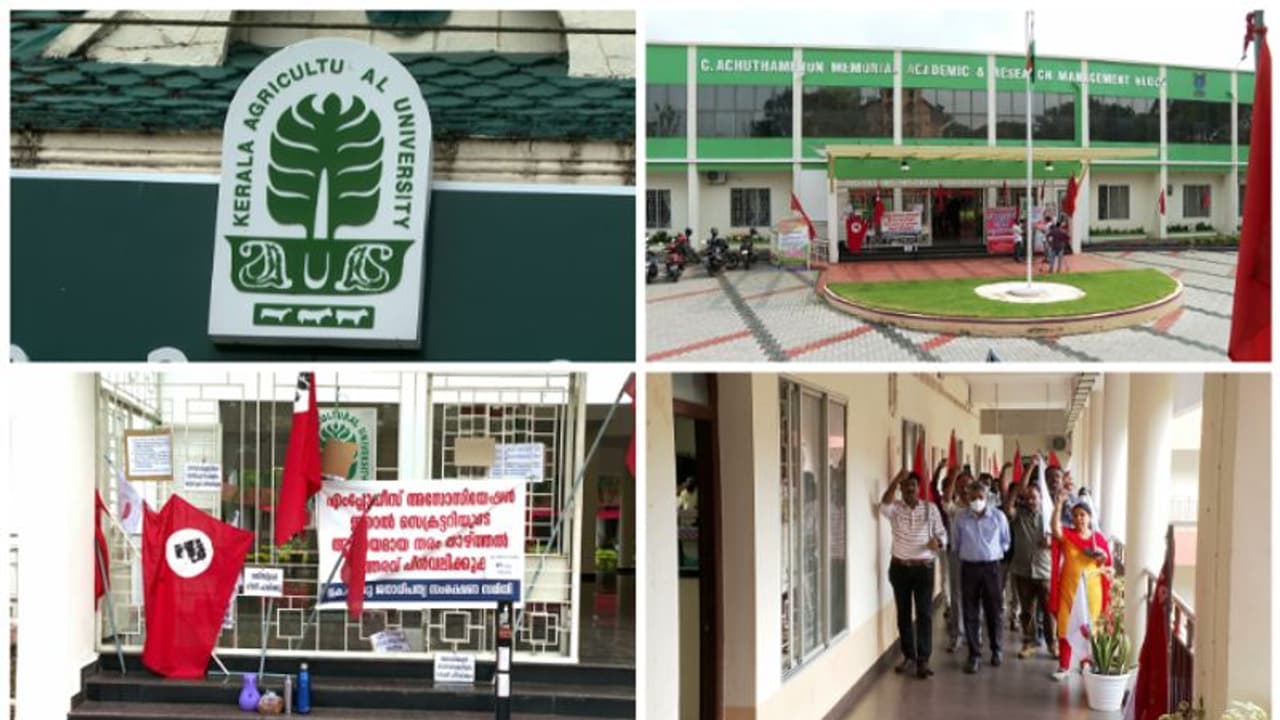 സിപിഎം അനുകൂല സംഘടനാ സമരം @ 50: പ്രവർത്തനം സ്തംഭിച്ച് കാർഷിക സർവകലാശാല,റിപ്പോർട്ട് തേടി ഗവർണർ സിപിഎം അനുകൂല സംഘടനാ സമരം @ 50: പ്രവർത്തനം സ്തംഭിച്ച് കാർഷിക സർവകലാശാല,റിപ്പോർട്ട് തേടി ഗവർണർ