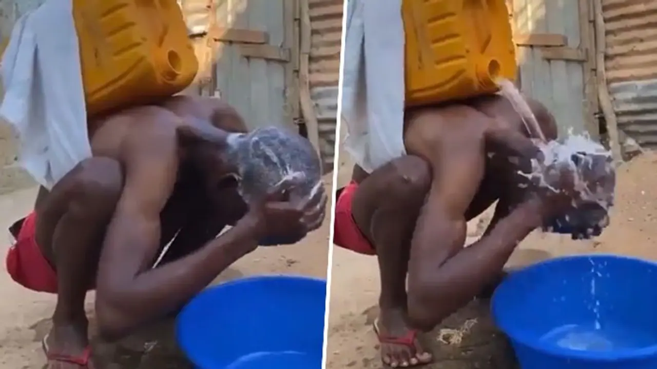 Desi jugaad of makeshift shower has awestruck netizens; watch video