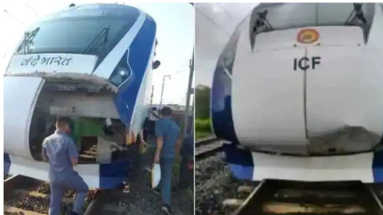 Vande Bharat Express: Gandhinagar Mumbai damaged again; 4th mishap in 2 months Vande Bharat Express: Gandhinagar Mumbai damaged again; 4th mishap in 2 months