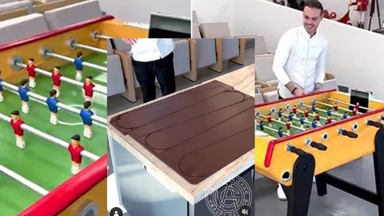 ಚಾಕೋಲೇಟ್‌ನಿಂದ ನಿರ್ಮಾಣವಾಯ್ತು ಫೋಸ್ಬಾಲ್ ಕೋರ್ಟ್‌: ವೈರಲ್ ವಿಡಿಯೋ 
