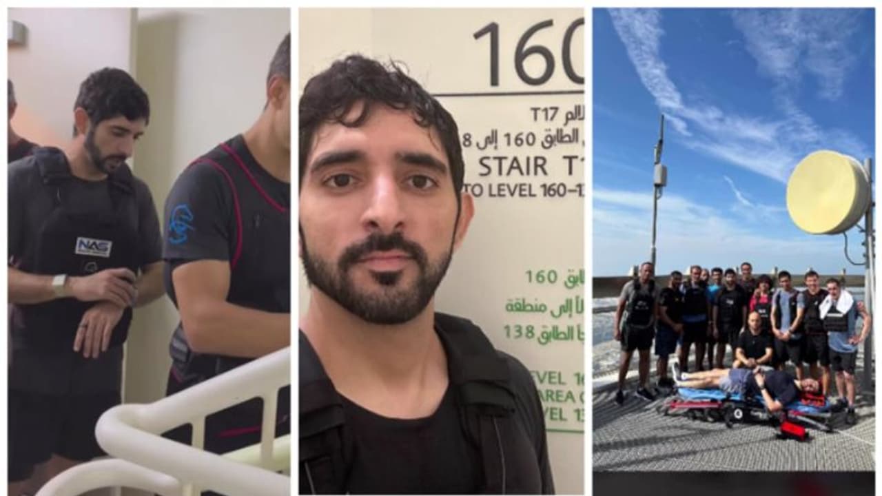 ഇത് 'ബുര്‍ജ് ഖലീഫ ചലഞ്ച്'; 160 നിലകള്‍ നടന്നുകയറി ദുബൈ കിരീടാവകാശി