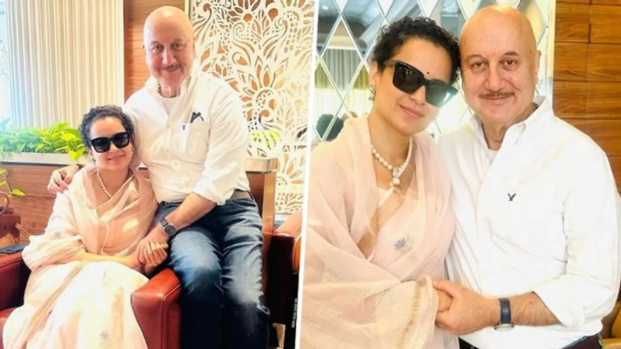 Anupam Kher meets Kangana Ranaut at airport, says 'Always a pleasure to meet my dearest' Anupam Kher meets Kangana Ranaut at airport, says 'Always a pleasure to meet my dearest'