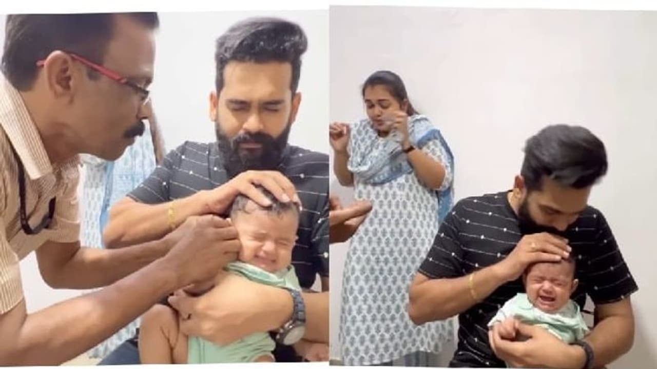 ധ്വനിമോളുടെ കാതുകുത്ത്, കണ്ണ് നിറഞ്ഞ് യുവയും മൃദുലയും