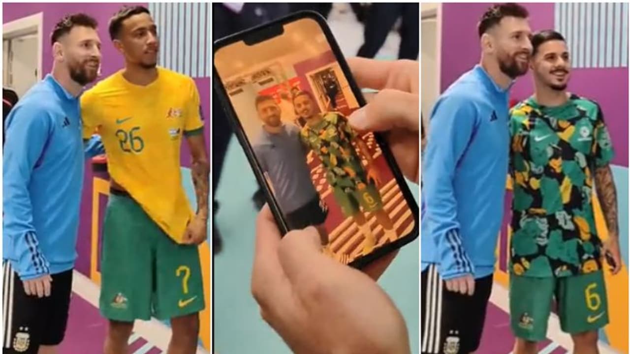 'പോന്നോട്ടെ, ഓരോരുത്തരായി പോന്നോട്ടെ'; മെസിക്കൊപ്പം ചിത്രം വേണം, നീണ്ട ക്യുവുമായി ഓസ്ട്രേലിയൻ താരങ്ങള്‍