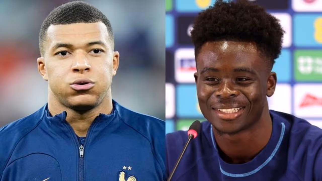 England fans praise Saka for laughing off comparisons with Mbappe ahead of World Cup 2022 clash against France England fans praise Saka for laughing off comparisons with Mbappe ahead of World Cup 2022 clash against France