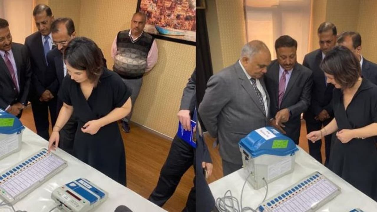 When German Foreign Minister 'cast her vote' using Indian EVM When German Foreign Minister 'cast her vote' using Indian EVM