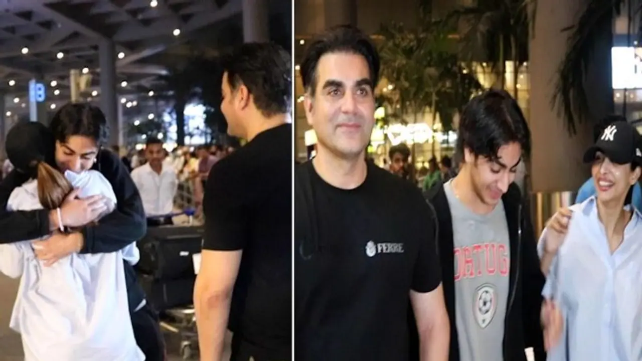 Malaika Arora, Arbaaz Khan all smile as they receive son Arhaan Khan with long hugs at Mumbai airport