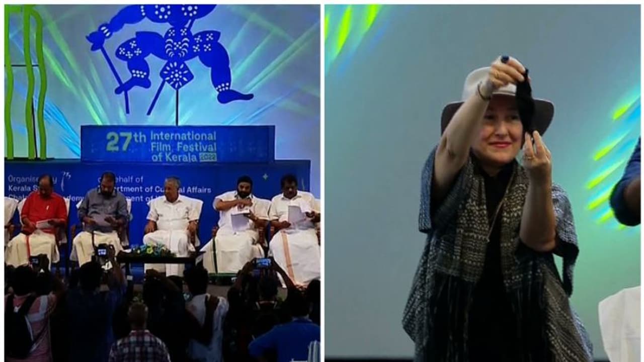 സിനിമാ ലഹരിയിൽ തലസ്ഥാനം, ചലച്ചിത്രമേളയ്ക്ക് ഔദ്യോഗിക തുടക്കം, ഇറാനിലെ പ്രതിഷേധത്തിന് വേദിയിൽ പിന്തുണ സിനിമാ ലഹരിയിൽ തലസ്ഥാനം, ചലച്ചിത്രമേളയ്ക്ക് ഔദ്യോഗിക തുടക്കം, ഇറാനിലെ പ്രതിഷേധത്തിന് വേദിയിൽ പിന്തുണ