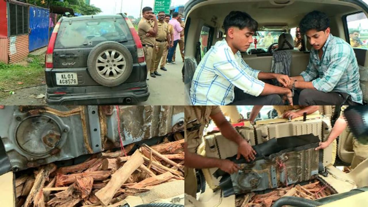 കൈ കാണിച്ചിട്ടും കാർ നിർത്തിയില്ല, പിന്നാലെ പാഞ്ഞ് എക്സൈസ്; കിട്ടിയത് കഞ്ചാവിന് പകരം ചന്ദനം കൈ കാണിച്ചിട്ടും കാർ നിർത്തിയില്ല, പിന്നാലെ പാഞ്ഞ് എക്സൈസ്; കിട്ടിയത് കഞ്ചാവിന് പകരം ചന്ദനം